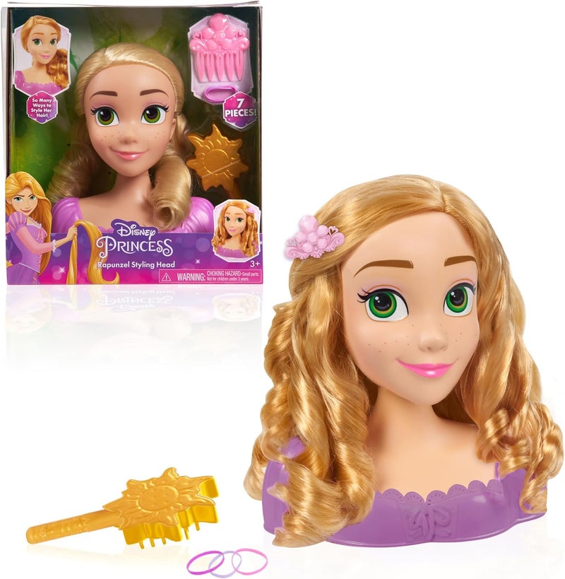 Disney Princess Styling Head – Rapunzel, 7-pieces, Pretend Play, Kids Toys for Ages 3 and Up by Just Play - Image 1